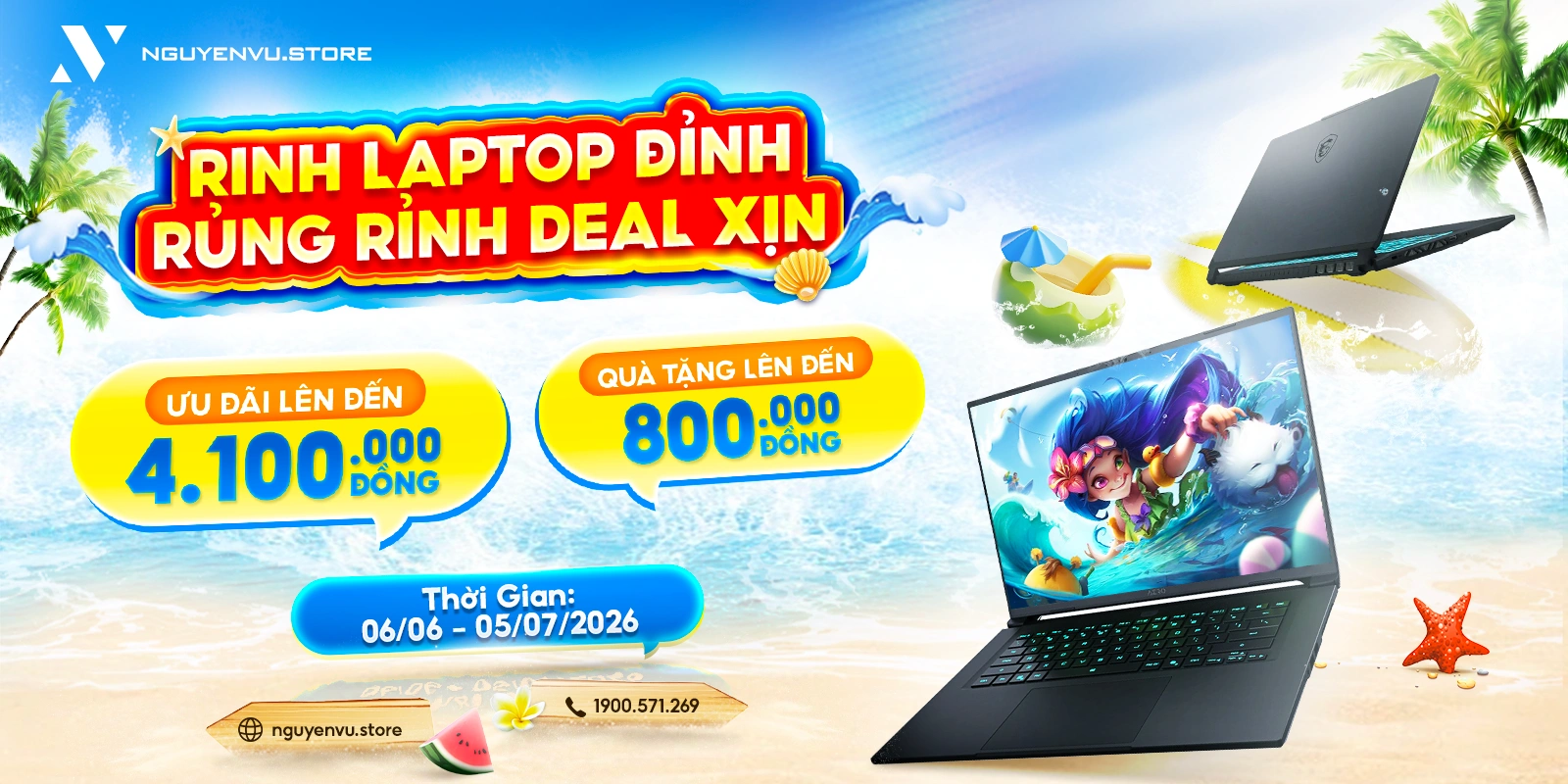 Laptop Ưu Đãi Đến 4.100K, Quà Tặng Đến 800K | Nguyễn Vũ Store