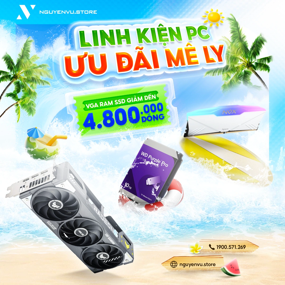 VGA - RAM - SSD giảm đến 4.800.000đ khi build PC | Nguyễn Vũ Store