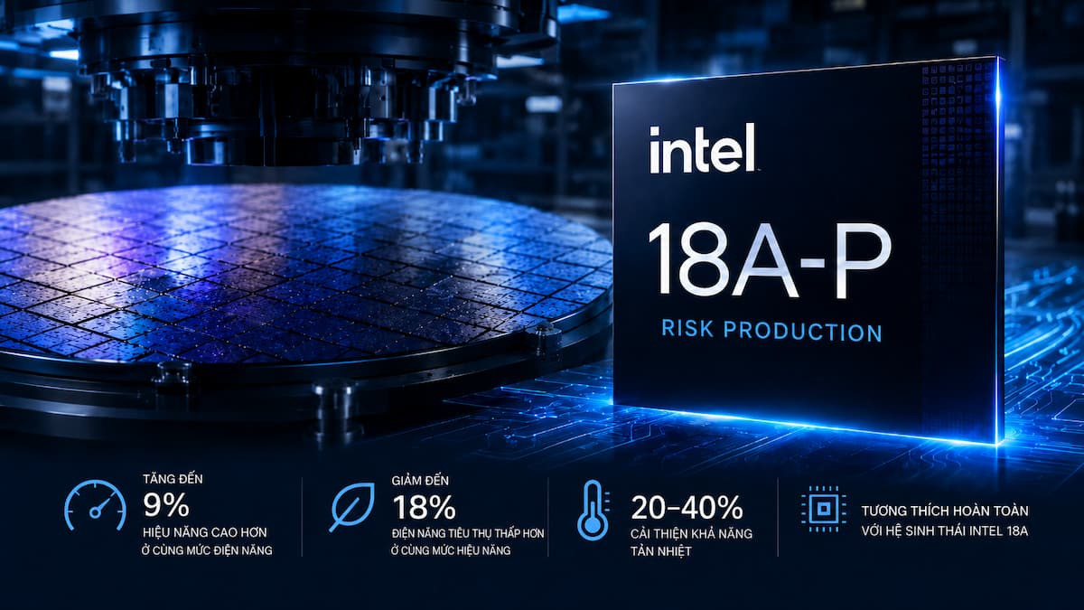 Intel 18A-P bước vào sản xuất thử nghiệm, tham vọng đưa Intel trở lại cuộc đua bán dẫn