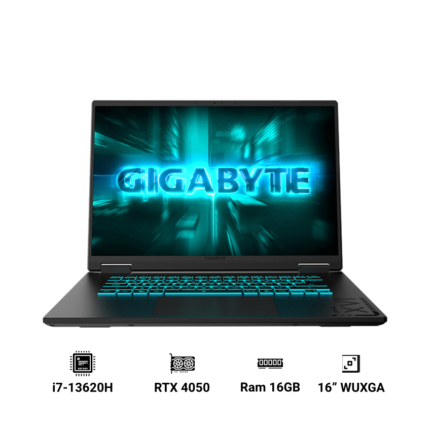 Laptop Gigabyte Gaming A16 CMHI2MY893SH (Intel Core i7-13620H | 16GB RAM | 512GB SSD | RTX 4050 6GB | 16" WUXGA 165Hz | Win 11 | Đen)