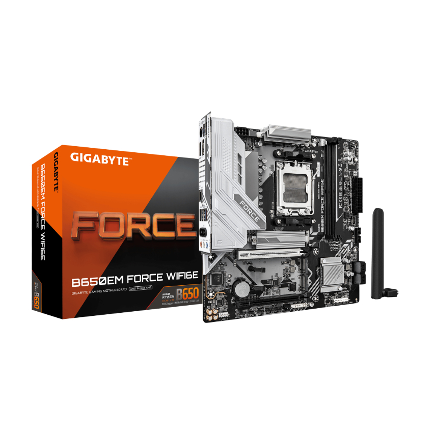 Mainboard Gigabyte B650EM FORCE WIFI6E (AMD B650, Socket AM5, Micro-ATX, 2x DDR5, Wi-Fi 6E, Bluetooth 5.3)