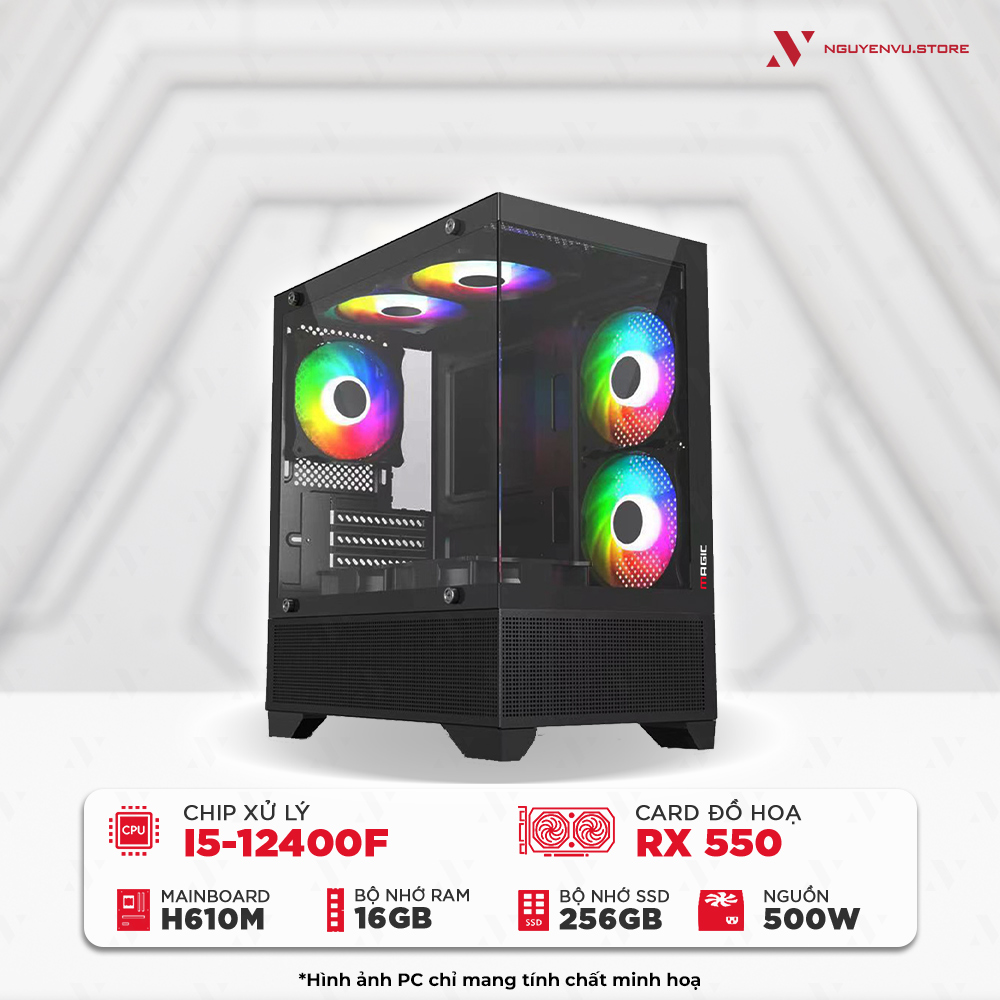Máy tính chơi game NVS Intel i5-12400F RX 550