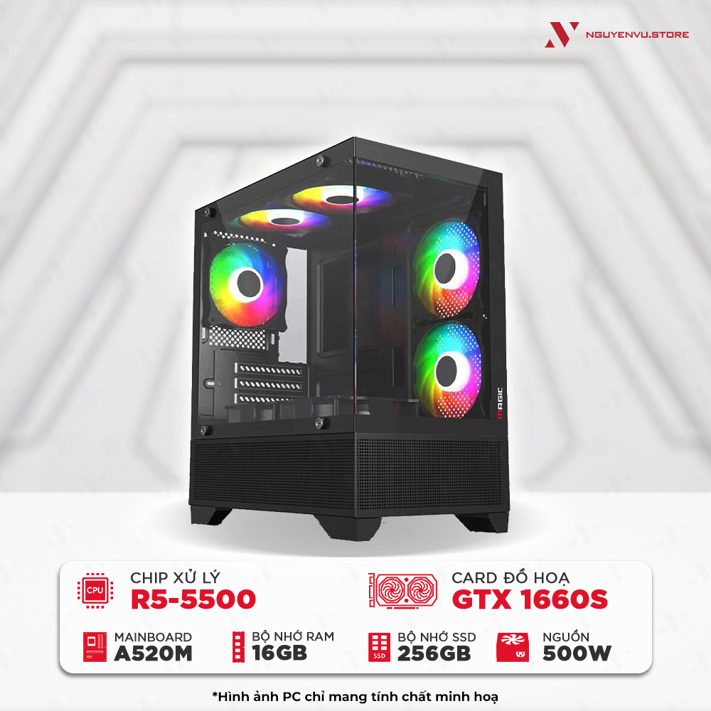 Máy tính chơi game NVS Ryzen 5 5500 GTX 1660 Super