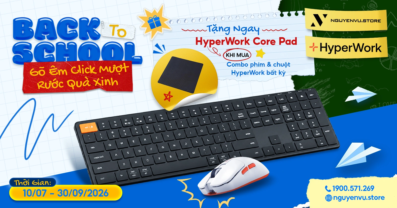 Tặng ngay HyperWork Core Pad khi mua combo bàn phím & chuột HyperWork | Nguyễn Vũ Store