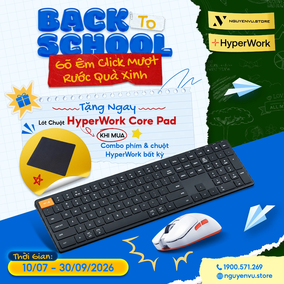 Tặng ngay HyperWork Core Pad khi mua combo bàn phím & chuột HyperWork | Nguyễn Vũ Store