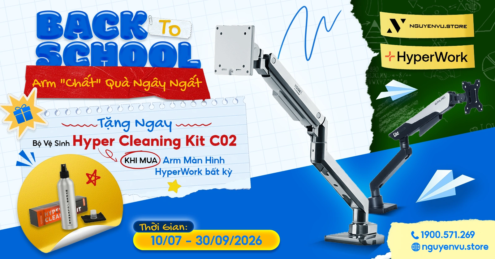 Mua arm màn hình HyperWork tặng bộ vệ sinh màn hình | Nguyễn Vũ Store