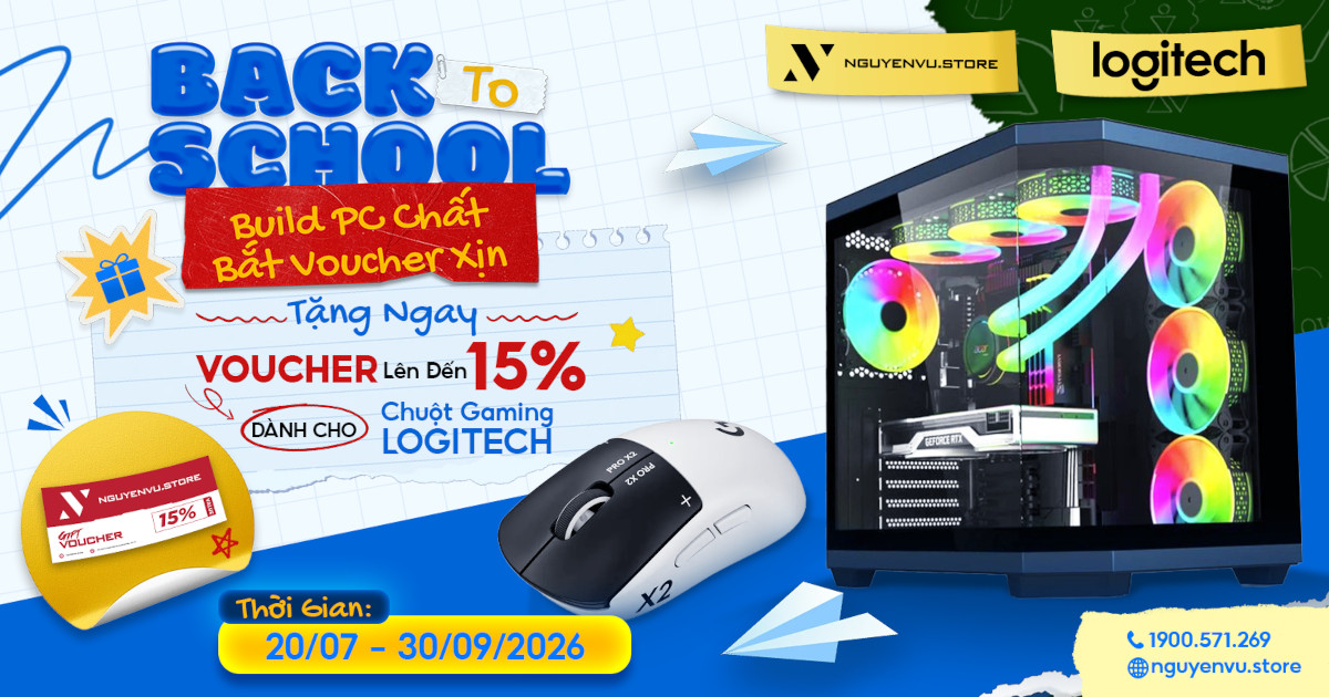 Build PC gaming rinh voucher lên đến 15% dành cho sản phẩm Logitech | Nguyễn Vũ Store