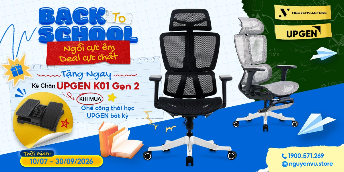 Mua ghế công thái học UPGEN tặng kê chân K01 Gen 2 | Nguyễn Vũ Store