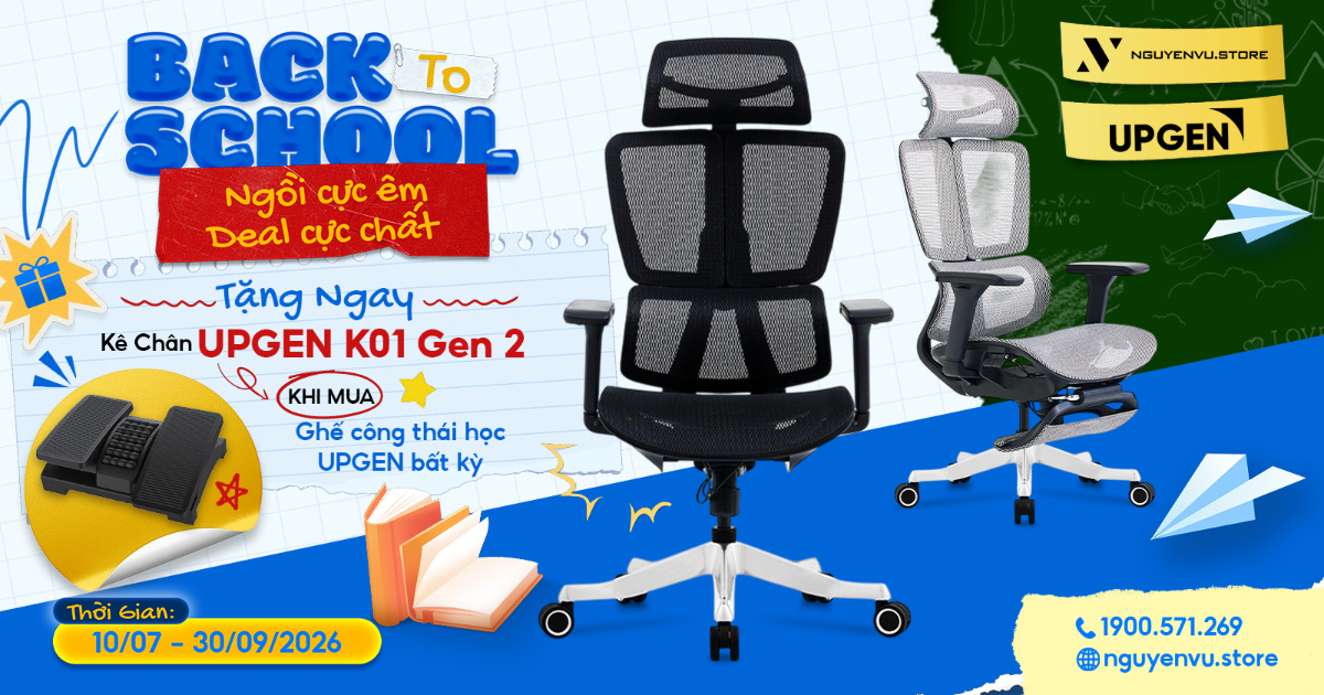 Mua ghế công thái học UPGEN tặng kê chân K01 Gen 2 | Nguyễn Vũ Store