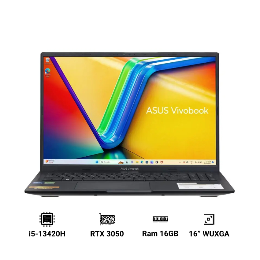 Laptop ASUS Gaming Vivobook K3605VC-RP364W ( i5-13420H | 16GB RAM | 512GB SSD | RTX 3050 | 16" WUXGA | Win 11 | Black )