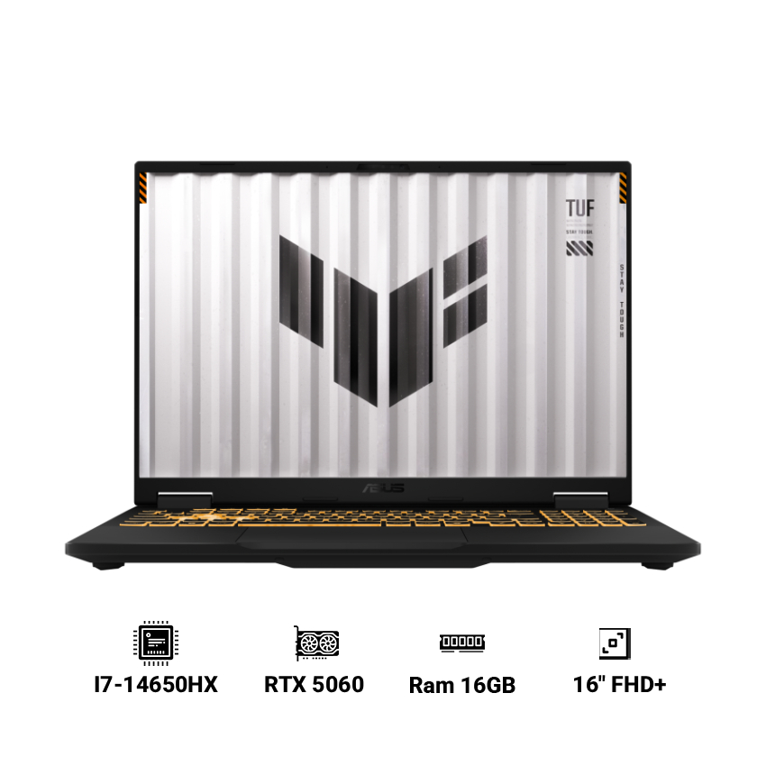 Laptop ASUS TUF Gaming F16 FX608JMI-TU241W (Intel Core i7-14650HX | 16GB DDR5 | 512GB SSD | RTX 5060 | 16″ FHD+ | Windows 11 Home | Đen)