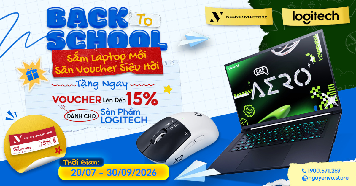Rinh voucher đến 15% dành cho sản phẩm Logitech khi mua laptop bất kỳ | Nguyễn Vũ Store