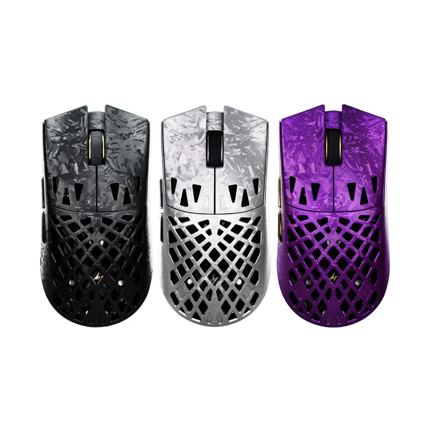 Chuột Gaming ATK Blazing Sky Ghost Extreme Hollow Carbon Fiber Dual-mode (Black/Silver/Purple)